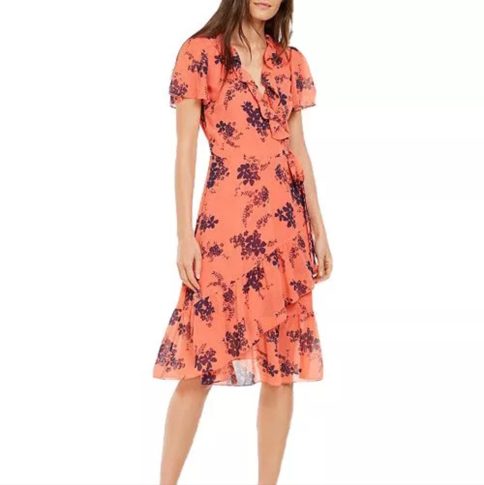 Michael Kors‎ Floral Wrap Midi Dress
